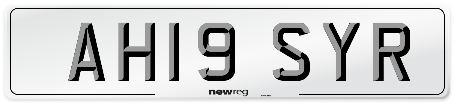 AH19 SYR Number Plate from New Reg